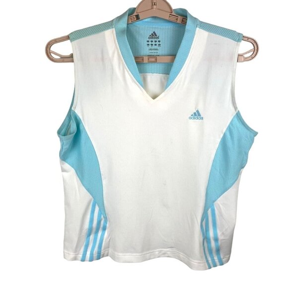 VTG NOS Adidas V-Neck ClimaCool  Sports Tennis Women Top Compression Stretch XL - Picture 1 of 9
